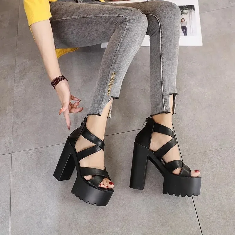 Adelaide - Sexy Mixed Color Platform Sandals for Women