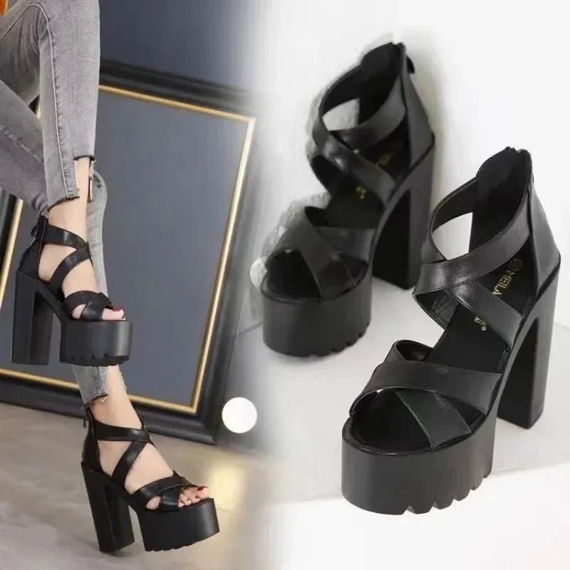 Adelaide - Sexy Mixed Color Platform Sandals for Women