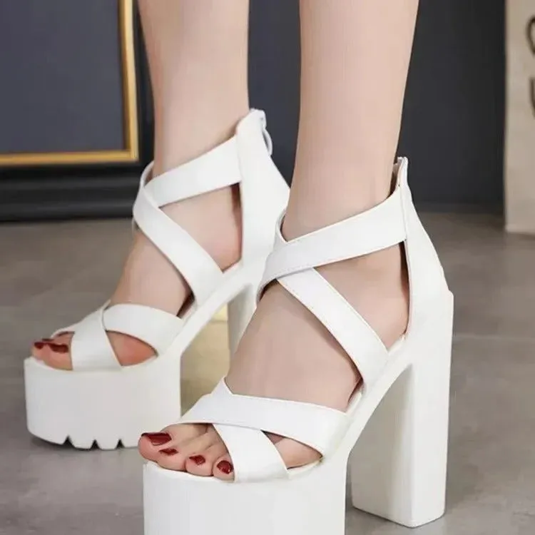 Adelaide - Sexy Mixed Color Platform Sandals for Women