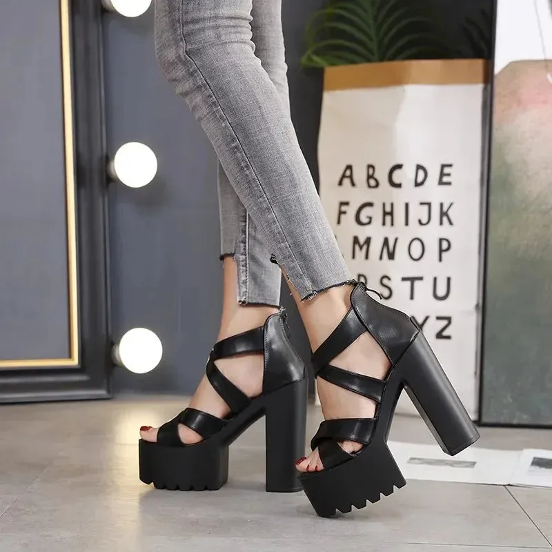 Adelaide - Sexy Mixed Color Platform Sandals for Women