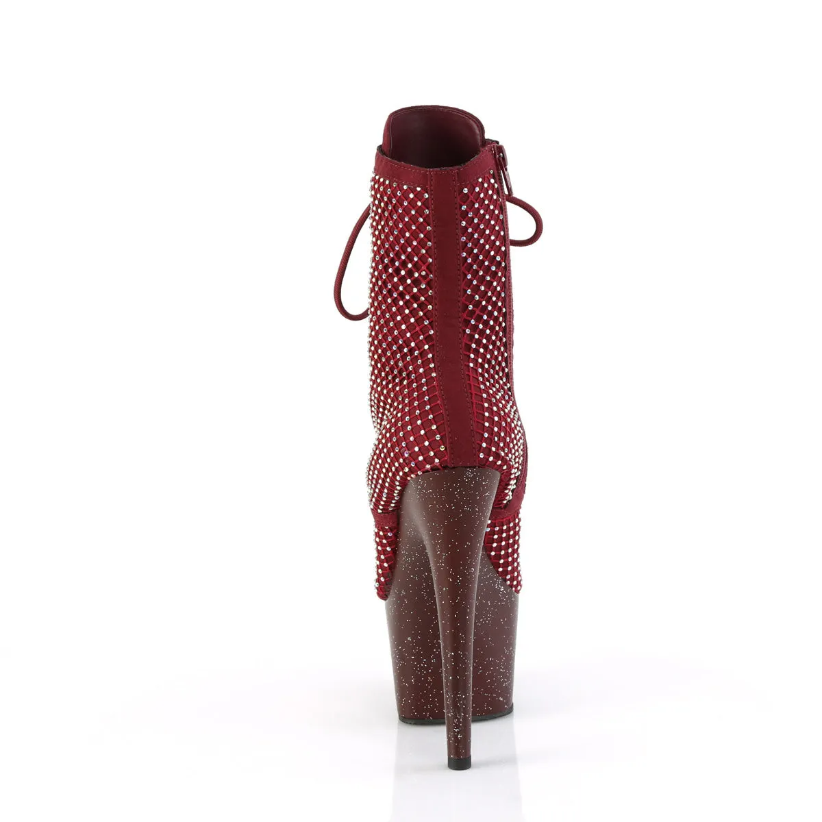 ADORE-1020RM Pleaser Footwear Bling Lace Up Boots with Glitter Platforms