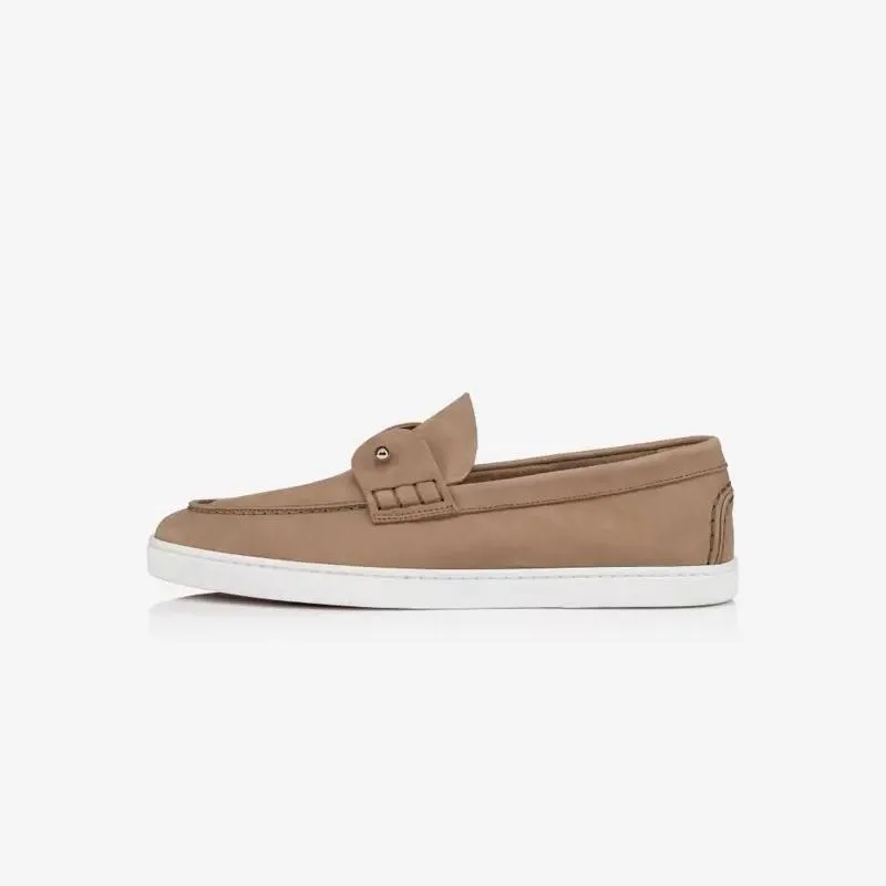Amber Silver Collar Nubuck Suede Boat Sneakers