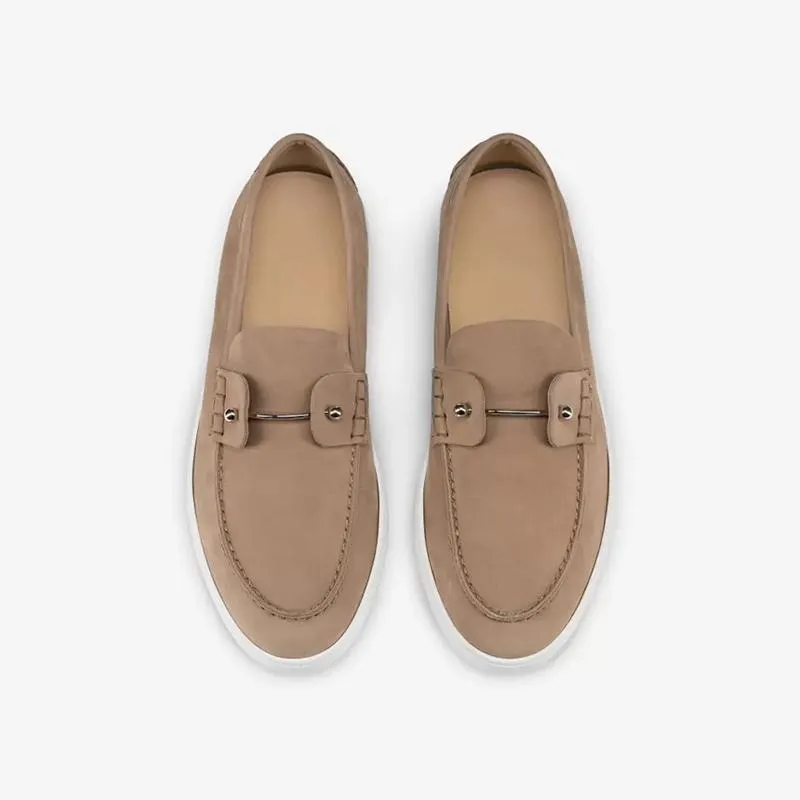 Amber Silver Collar Nubuck Suede Boat Sneakers