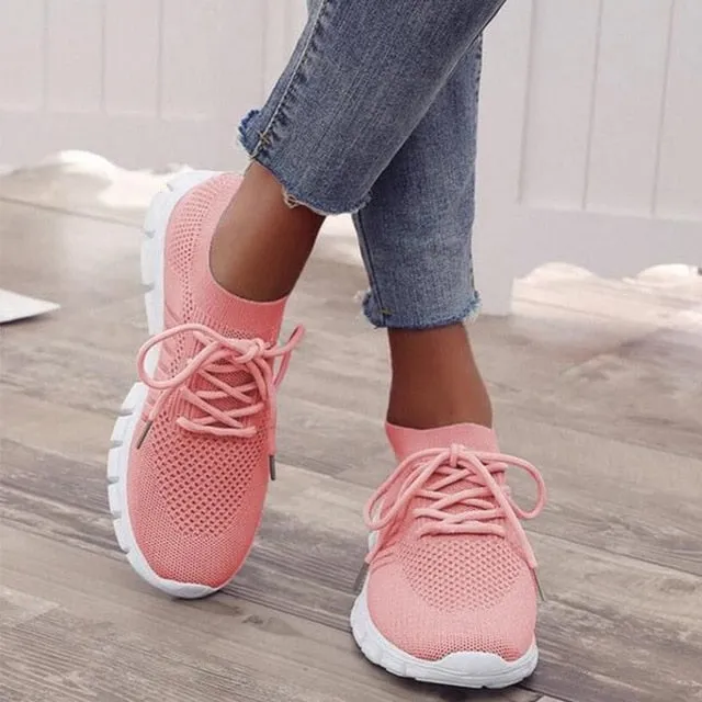Amozae--Woman Sneakers Breathable Light Women's Footwear 2024 Vulcanized Shoes Lace Up Comfort Flats Walking Shoes Casual Female