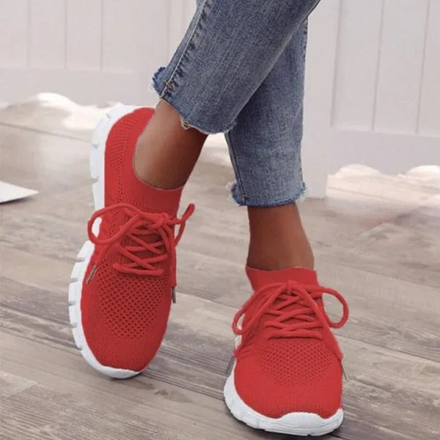Amozae--Woman Sneakers Breathable Light Women's Footwear 2024 Vulcanized Shoes Lace Up Comfort Flats Walking Shoes Casual Female