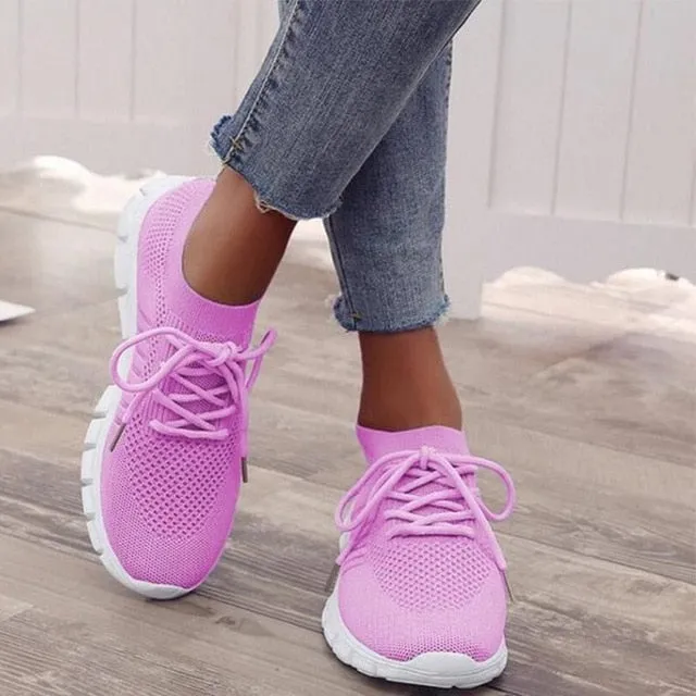 Amozae--Woman Sneakers Breathable Light Women's Footwear 2024 Vulcanized Shoes Lace Up Comfort Flats Walking Shoes Casual Female