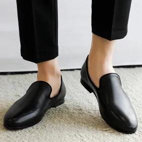Autumn British Men's Casual Leather Shoes Pointed-toe Slip-on Loafers