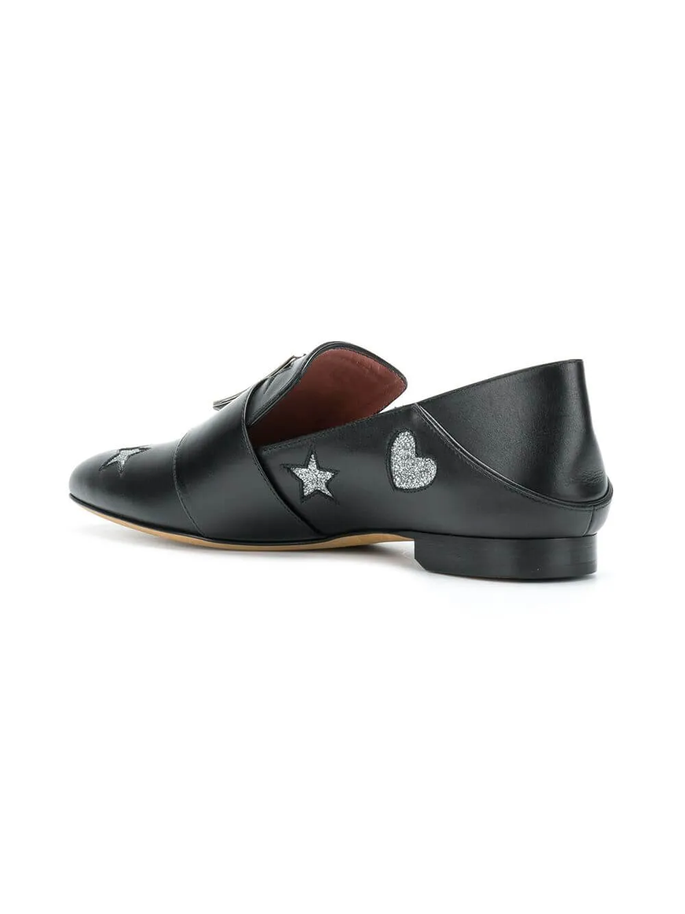 Bally Janelle Hearts 6221029 Women's  Black Leather Loafers US 6.5 MSRP $675
