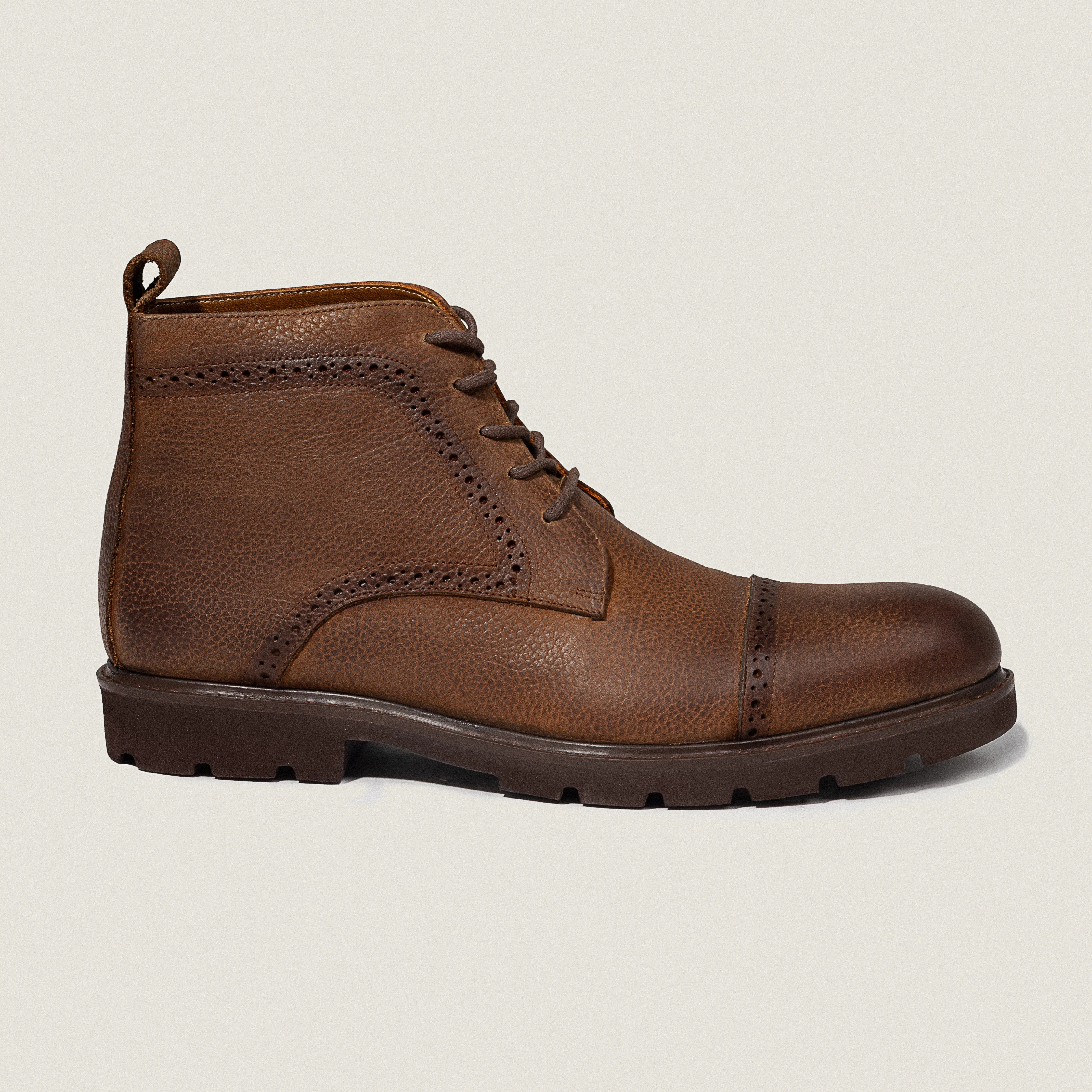 Beige Oxford Lace Up Boots