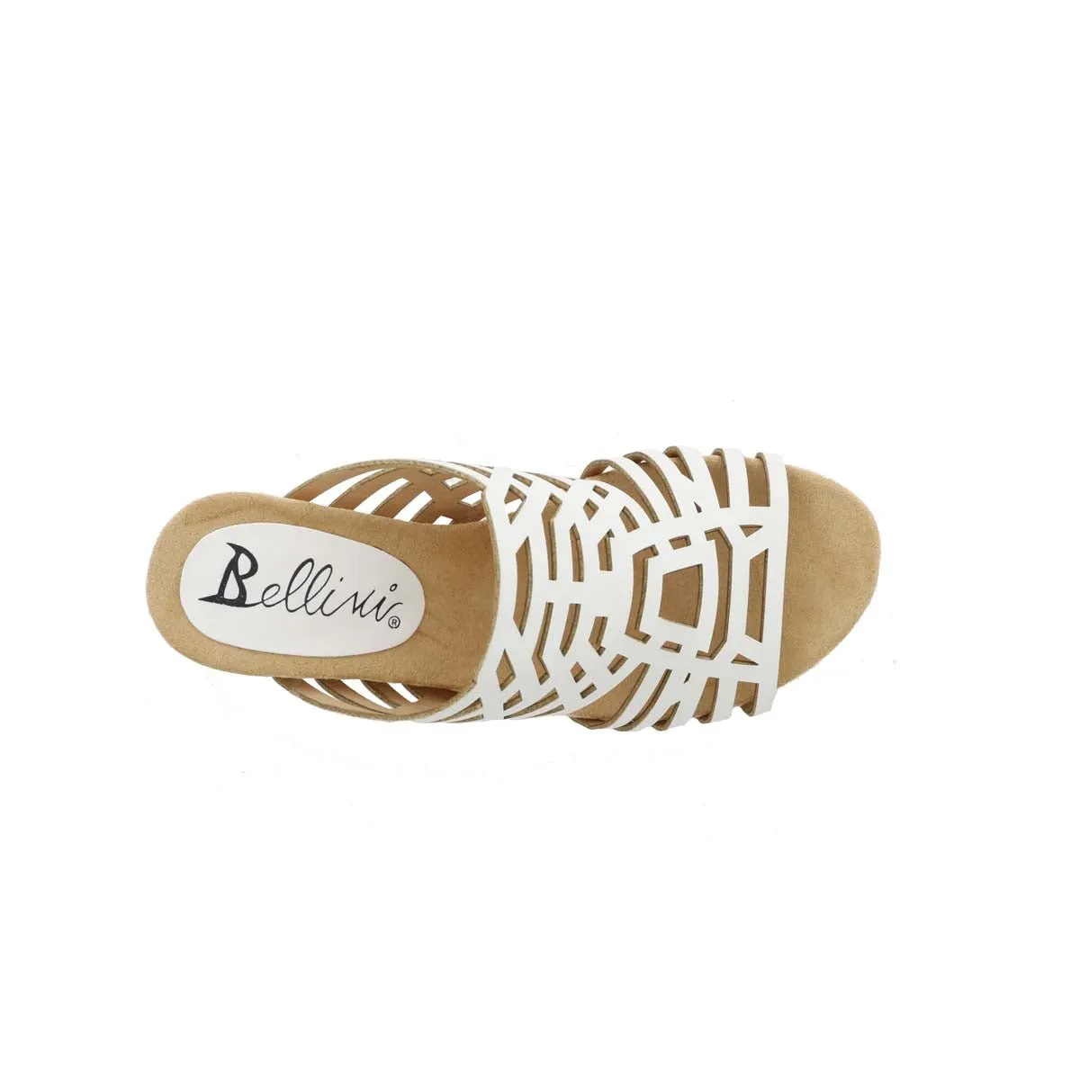Bellini Pretty Women Wedge Sandals In White Faux Nubuck