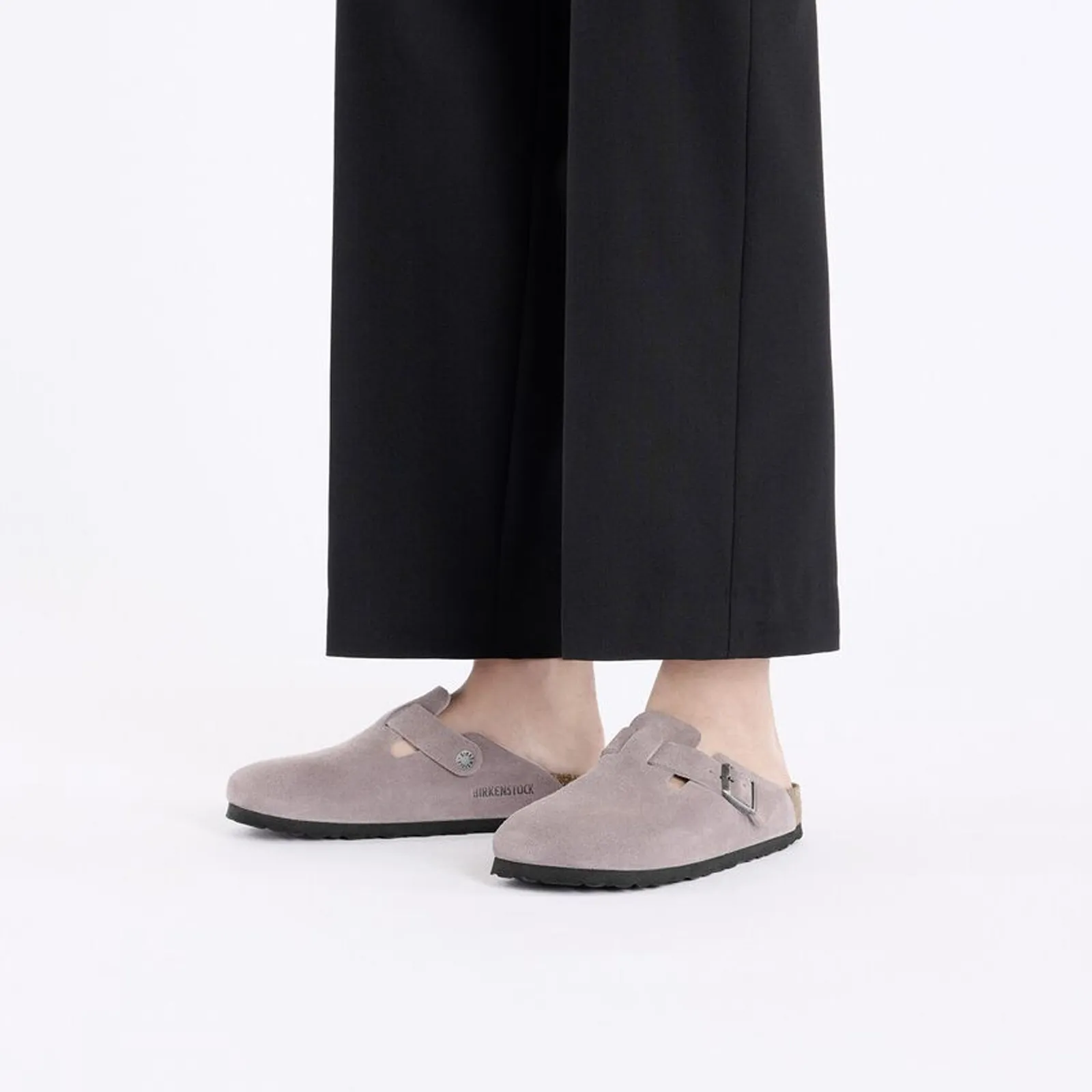 Birkenstock Boston Soft Footbed Narrow Clog (Women) - Faded Purple Suede