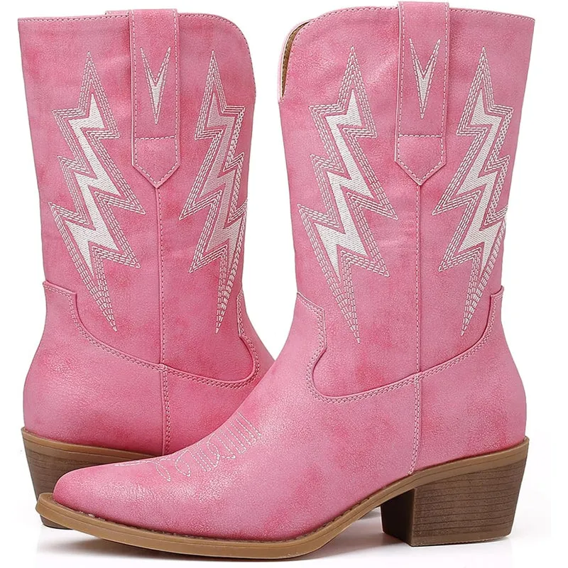 Classic Embroidery Printed Boots