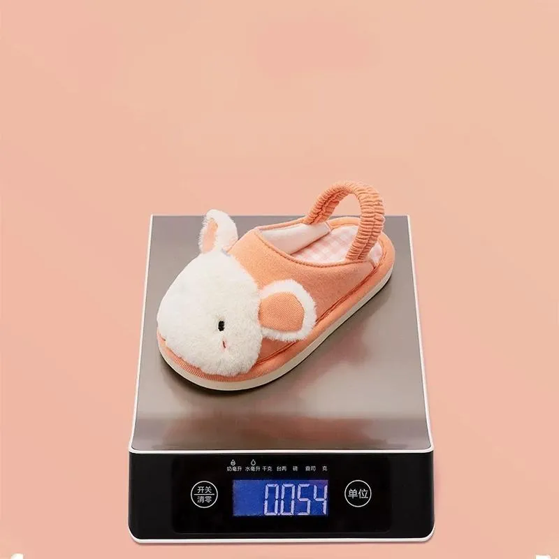 CM Aplic Bunny Face Elastic Grip Blue Warm Slippers 8154