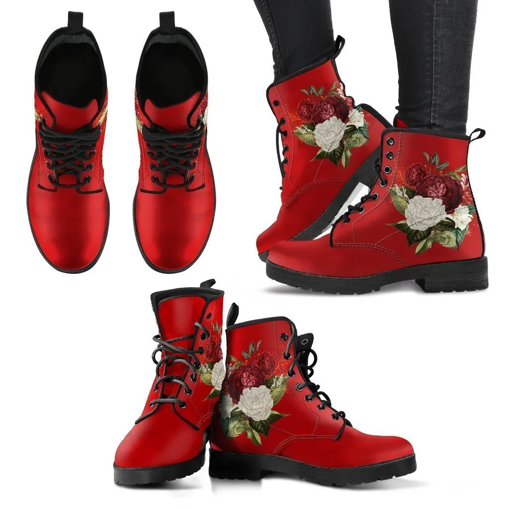 Combat Boots - Beautiful Flowers #35B | Custom Shoes, Women's Boots, Aesthetic Shoes, Boho Shoes, Vintage Style Shoes, Sorority Shoes
