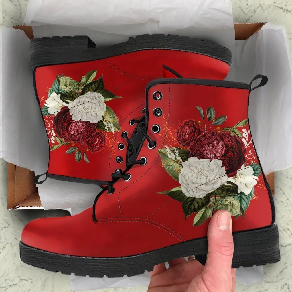 Combat Boots - Beautiful Flowers #35B | Custom Shoes, Women's Boots, Aesthetic Shoes, Boho Shoes, Vintage Style Shoes, Sorority Shoes