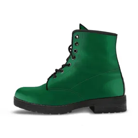 Combat Boots - Dark Green | Vegan Leather Lace Up, Handmade Lace Up Boots, Women's Boots, Custom Shoes, Vegan Leather Shoes