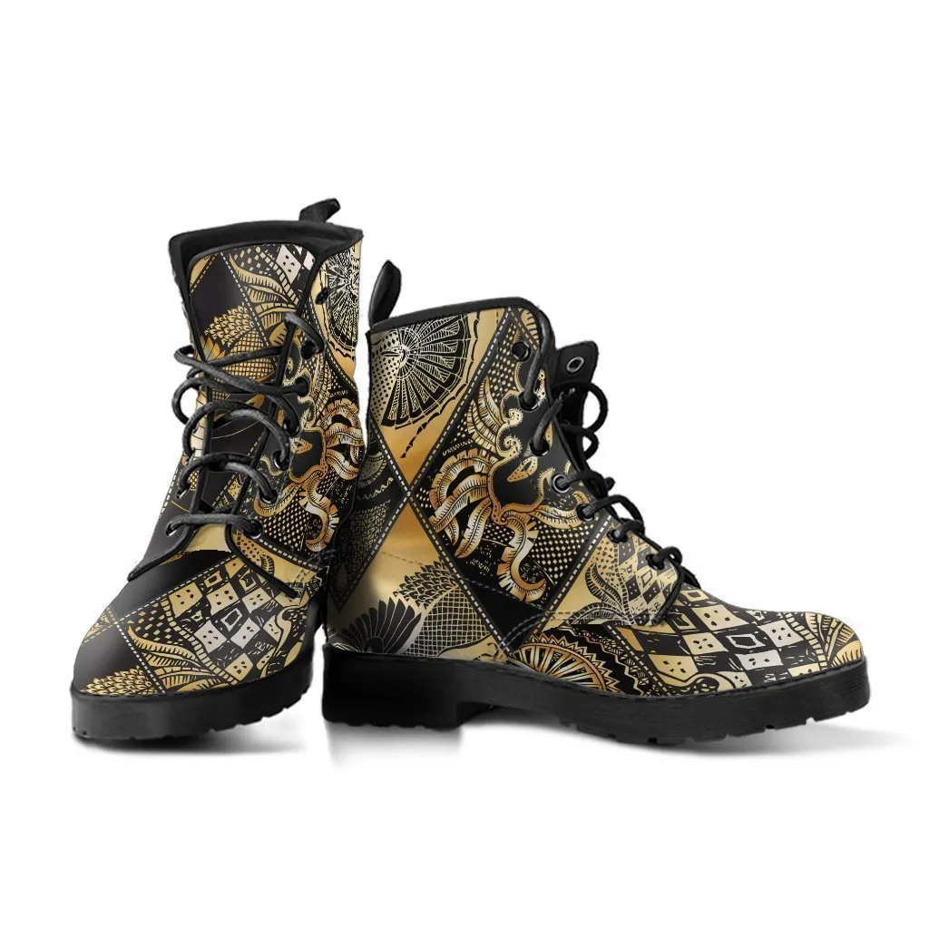 Combat Boots - Masquerade Mask | Boho Shoes, Custom Shoes, Vegan Leather Lace Up Boots Women, Handmade Lace Up Boots, Women's Boots