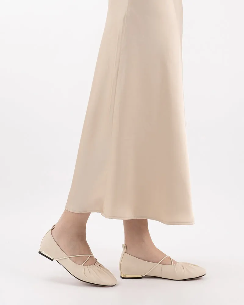 Crossover Straps Slip On Walking Mary Jane  Ballet Flats