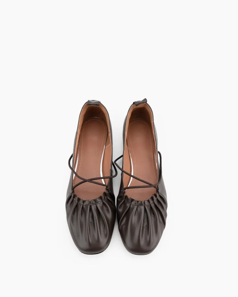 Crossover Straps Slip On Walking Mary Jane  Ballet Flats