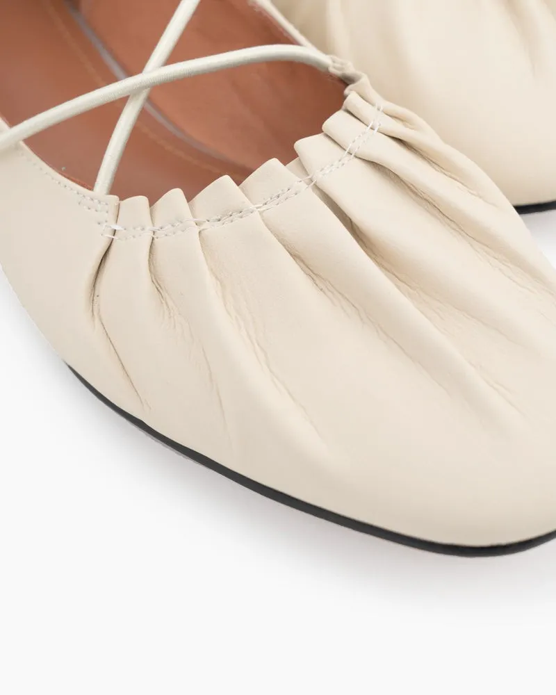 Crossover Straps Slip On Walking Mary Jane  Ballet Flats
