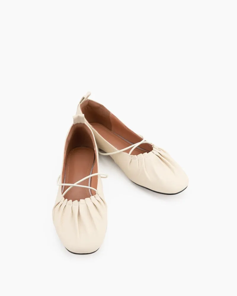 Crossover Straps Slip On Walking Mary Jane  Ballet Flats