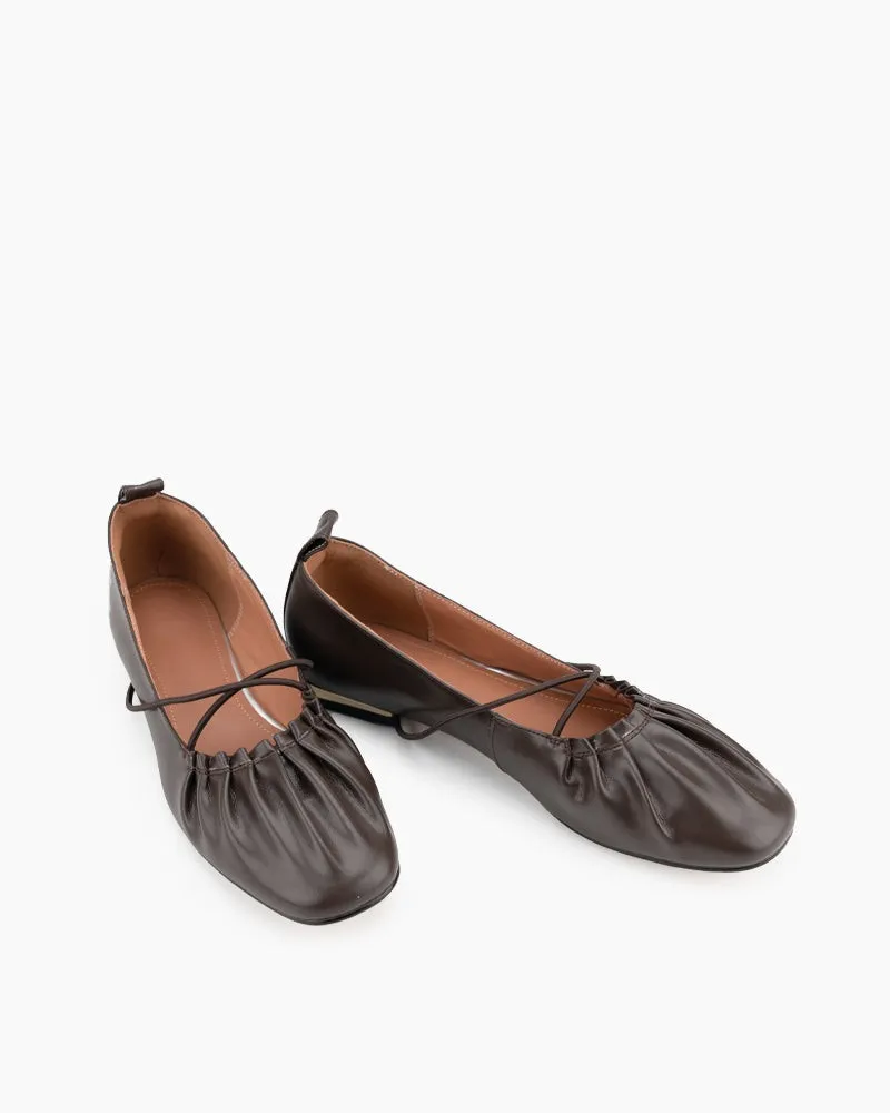 Crossover Straps Slip On Walking Mary Jane  Ballet Flats