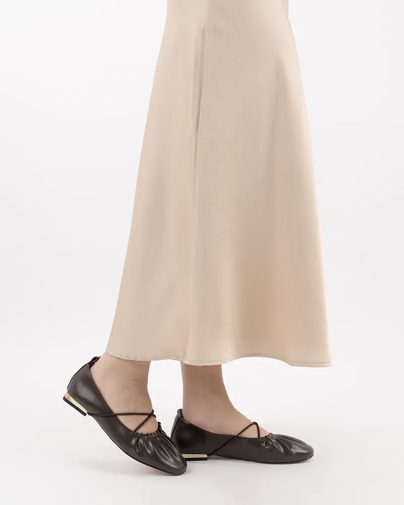Crossover Straps Slip On Walking Mary Jane  Ballet Flats