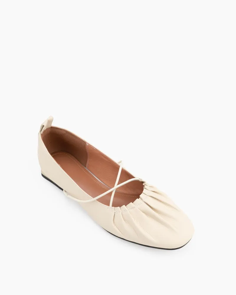 Crossover Straps Slip On Walking Mary Jane  Ballet Flats