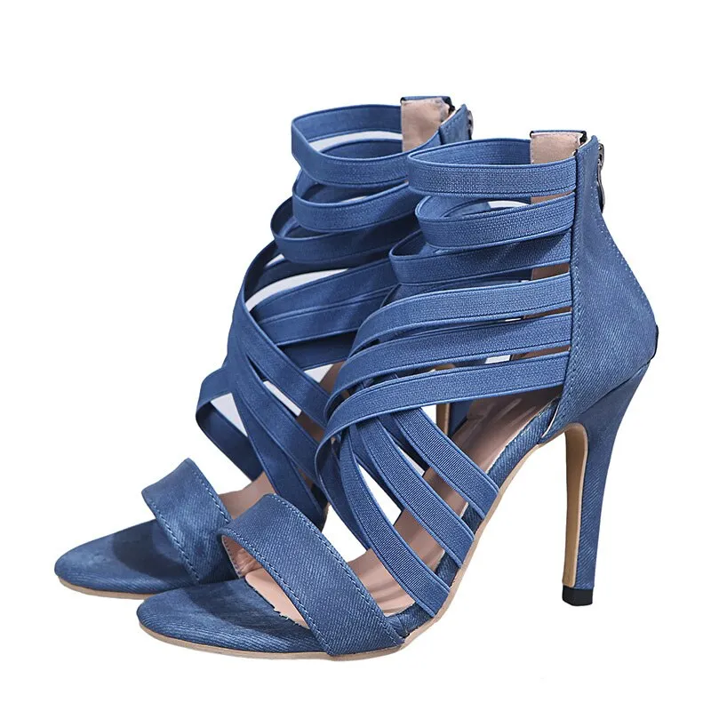 elveswallet Elastic Band Thin Heel Pumps