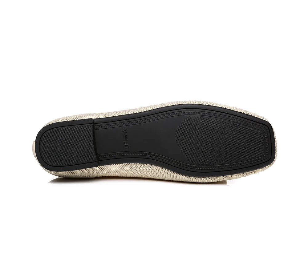 EVERAU® Women Bow Square Toe Ballet Flats Yolanda