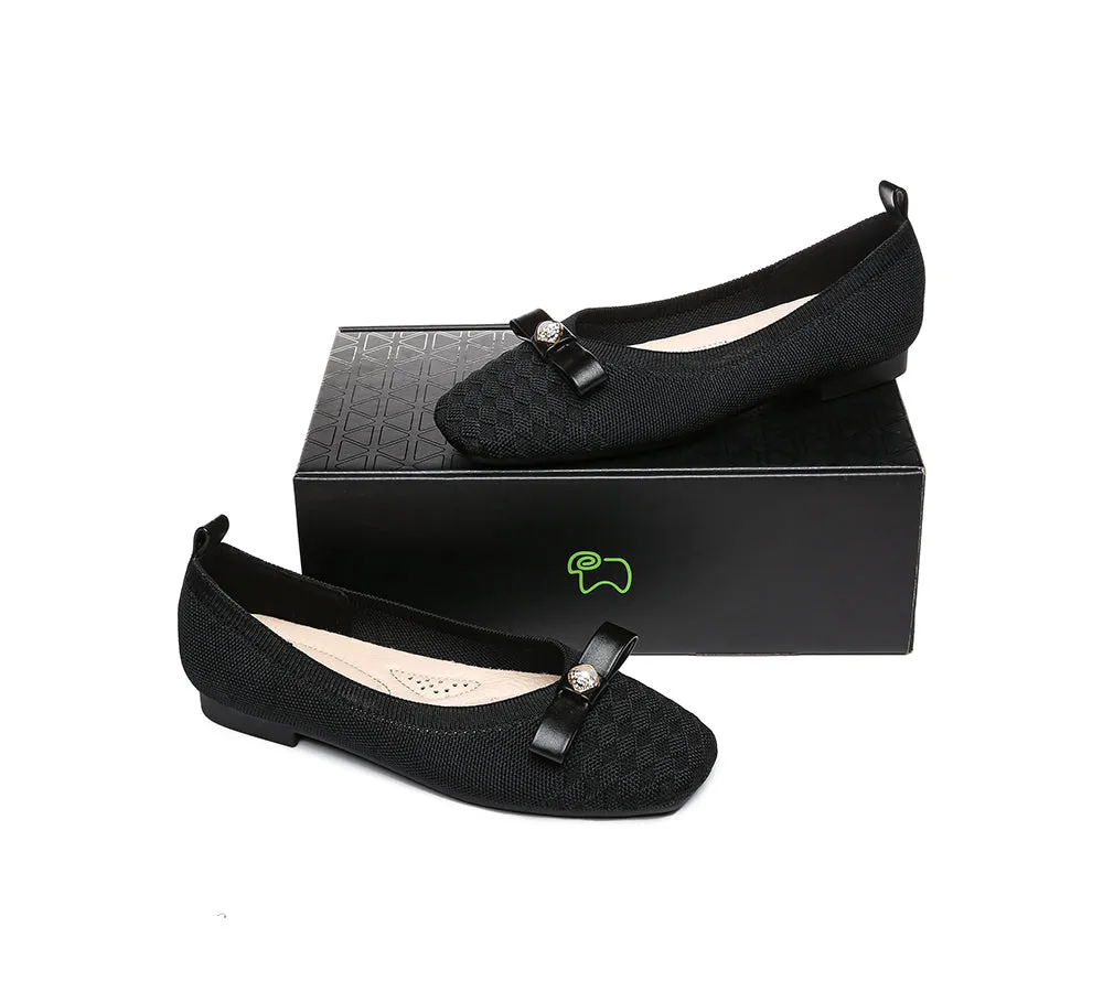 EVERAU® Women Bow Square Toe Ballet Flats Yolanda
