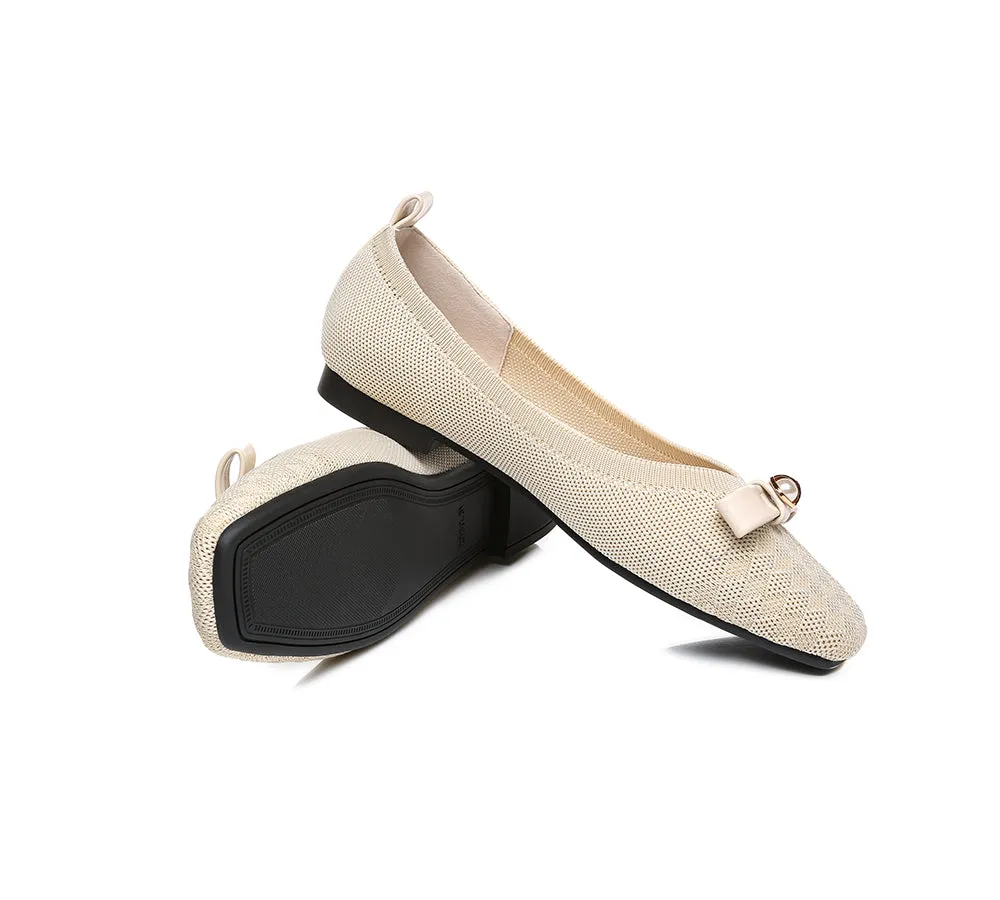 EVERAU® Women Bow Square Toe Ballet Flats Yolanda