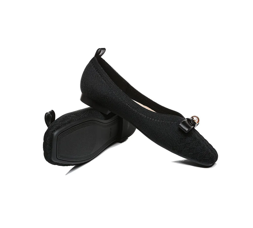 EVERAU® Women Bow Square Toe Ballet Flats Yolanda