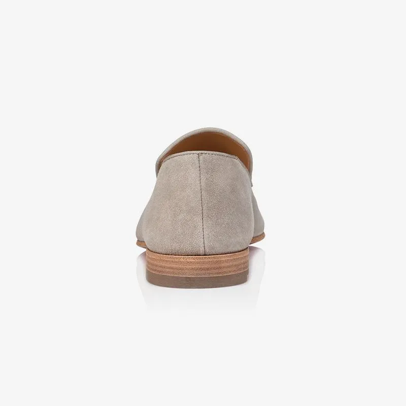Flat Loafers Suede Men Veau Velours Grey