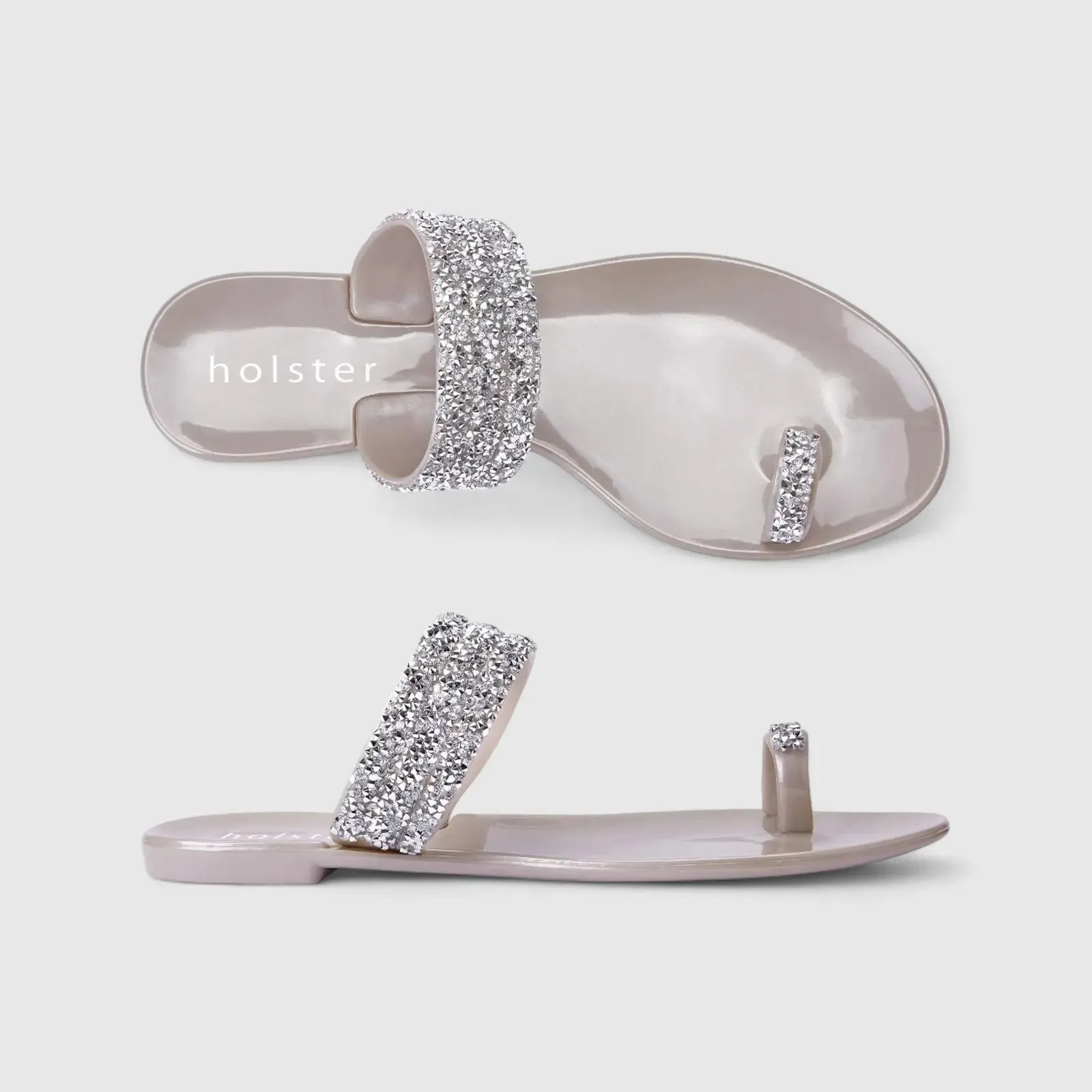 Holster Claudia Flat Bling Sandal Beige HST398