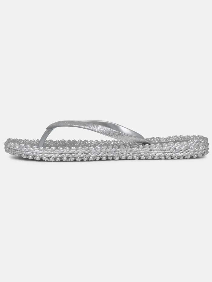 Ilse Jacobsen Flip Flops With Glitter In Silver CHEERFUL01 Col 710