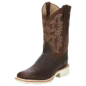 Justin Boots Men's AQHA Ryker Rootbeer Cowhide 11 In Chestnut Top Crepe Sole Cowboy Boot AQ7070