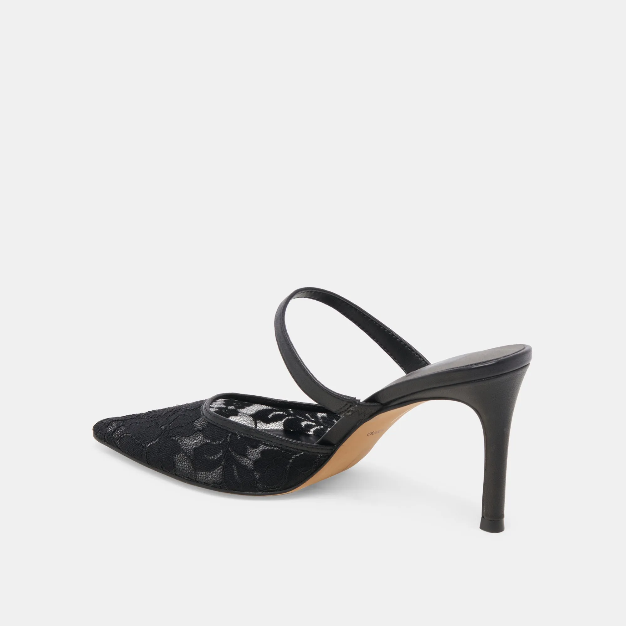 KATIK WIDE HEELS BLACK FLORAL LACE