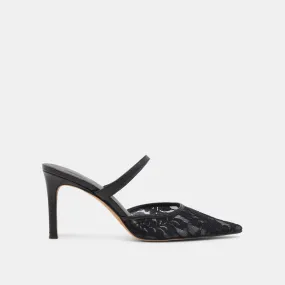 KATIK WIDE HEELS BLACK FLORAL LACE