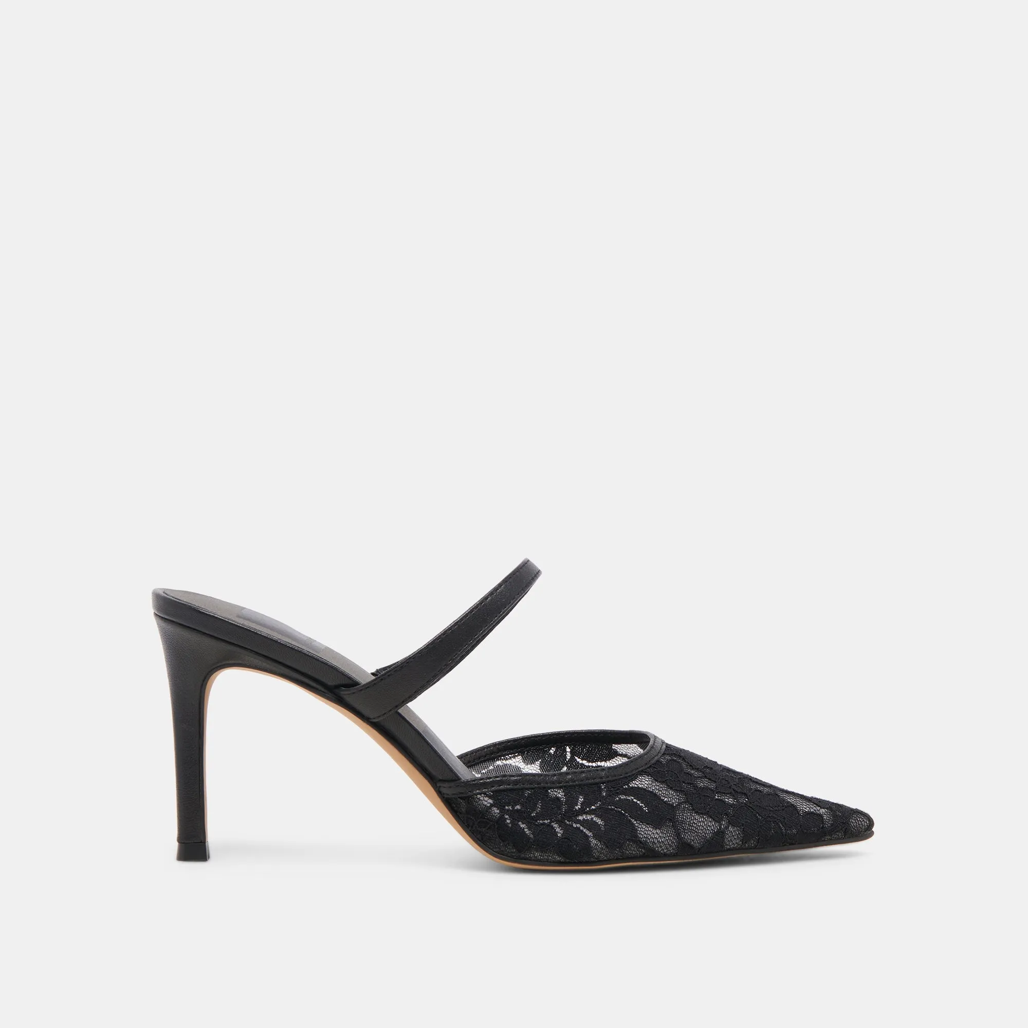 KATIK WIDE HEELS BLACK FLORAL LACE