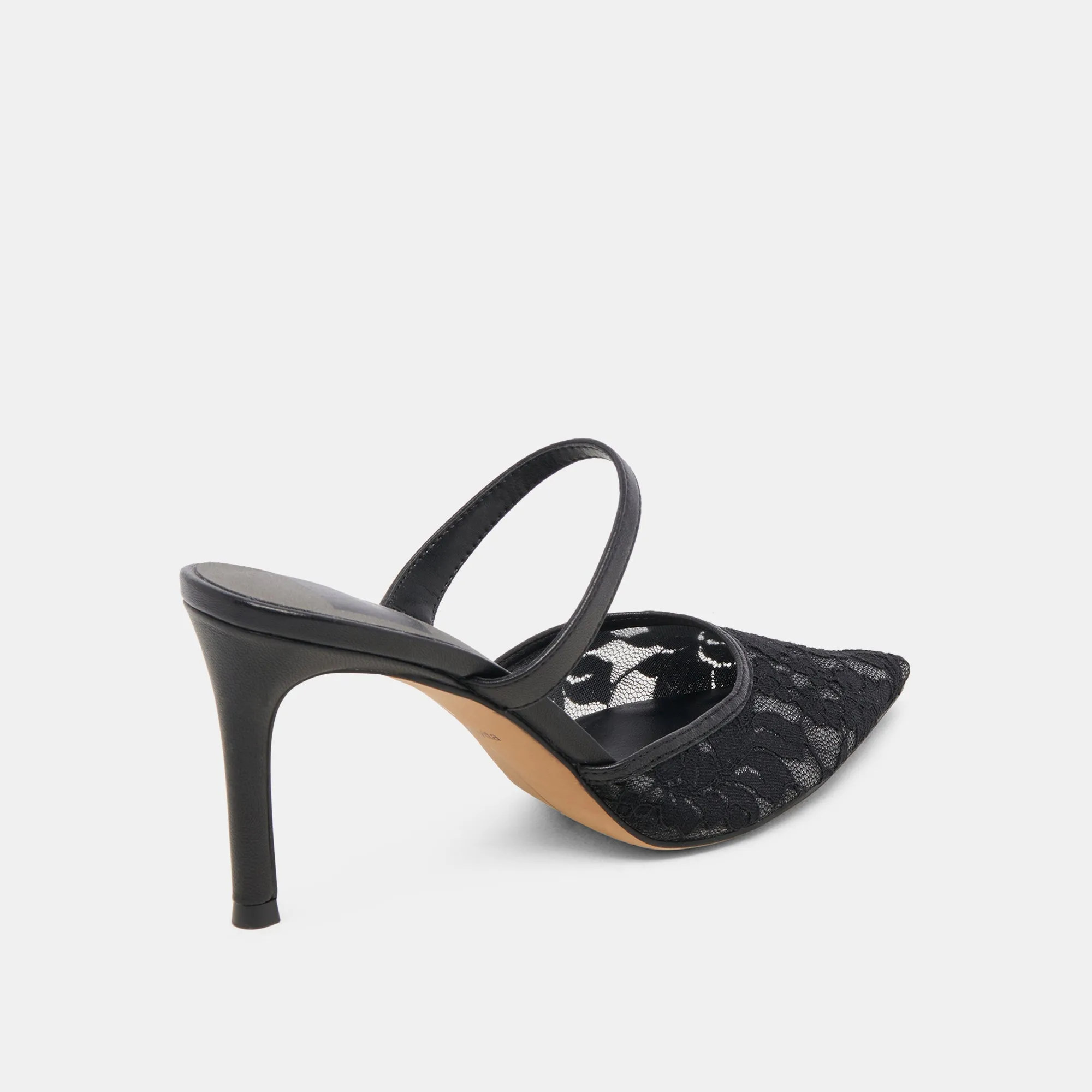 KATIK WIDE HEELS BLACK FLORAL LACE