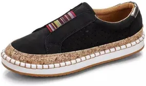 Ladmiple Womens Shoes Dressy Casual Comfortable Orthopedic Slip On Canvas Shoes Platform Walking Sneakers Flats Loafers