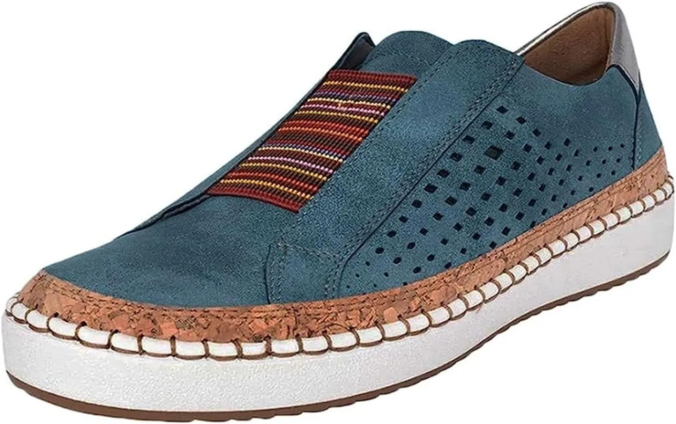 Lausiuoe Shoes For Women Dressy Comfortable Slip on Canvas Shoe Low Top Non Slip Fashion Sneakers Casual Walking Flat Loafers