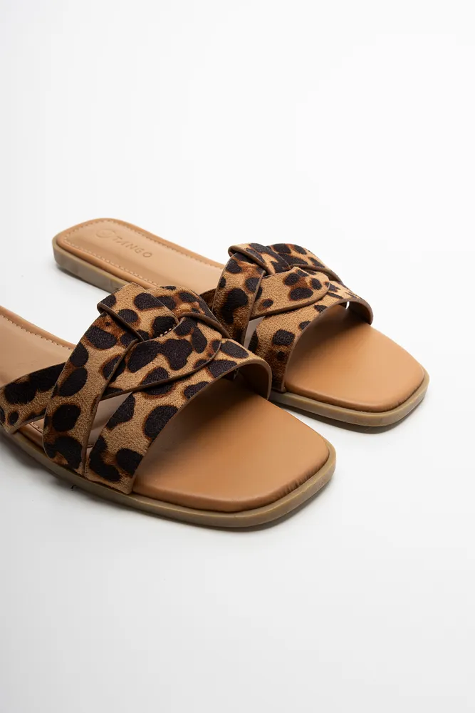 Leopard Sandal Brown