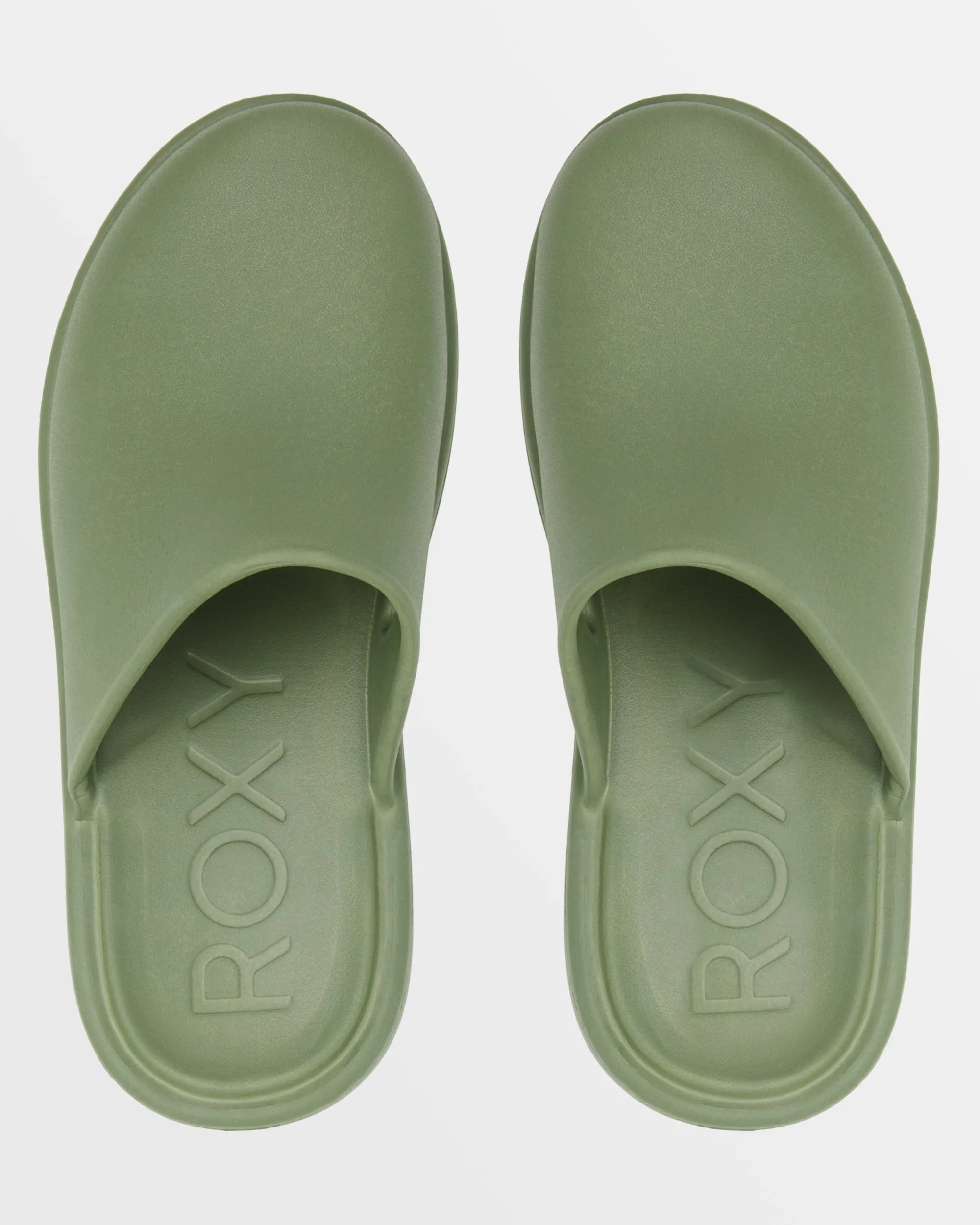 Maddy Platform Clogs - Oil Green