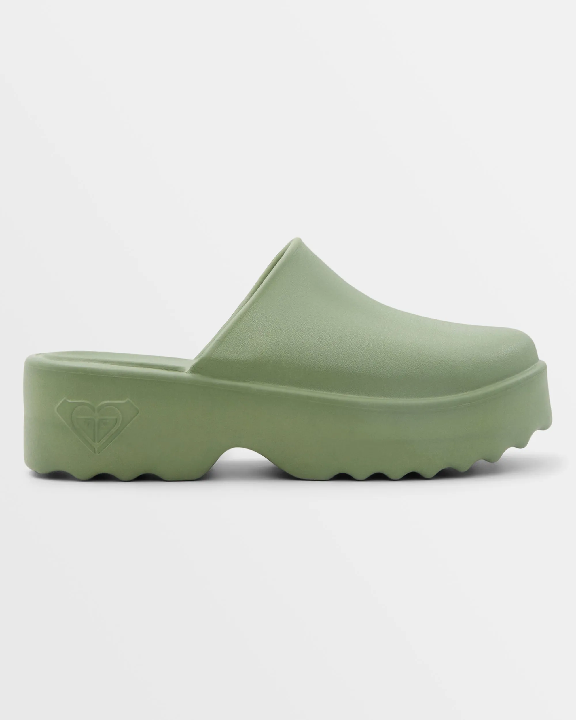 Maddy Platform Clogs - Oil Green