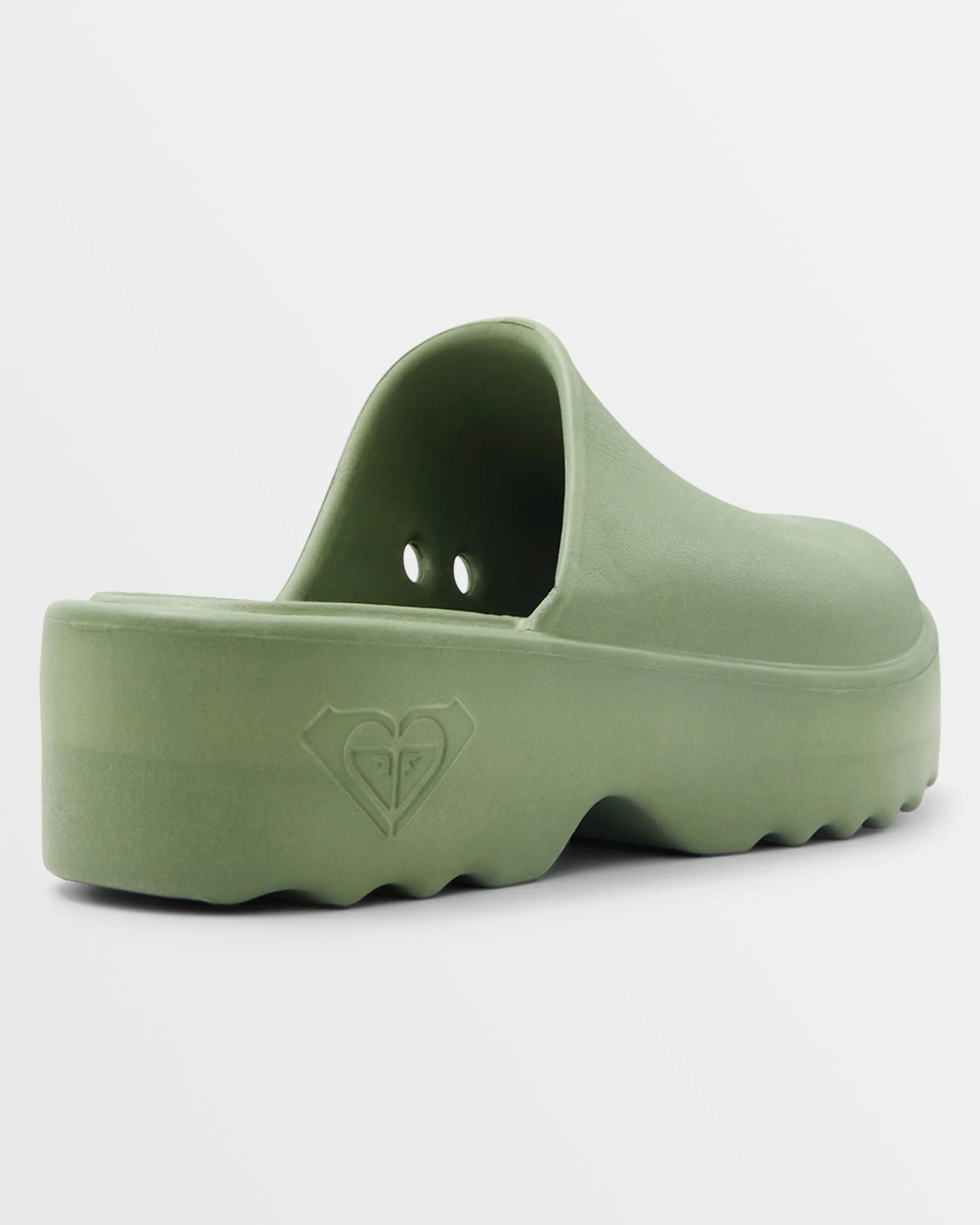 Maddy Platform Clogs - Oil Green