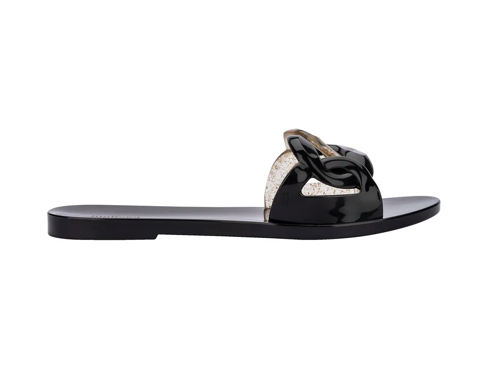 Melissa Jelly Chain AD Flat Black Flipflops For Women
