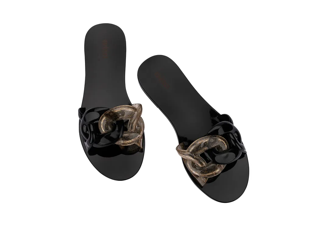 Melissa Jelly Chain AD Flat Black Flipflops For Women