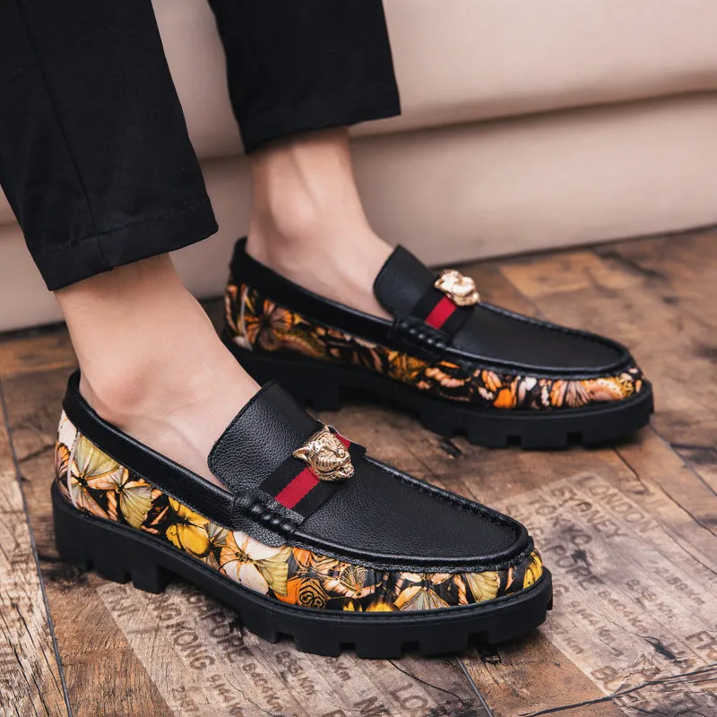 Men's Korean Version Of The Trend Color-blocking Personality Social Loafers